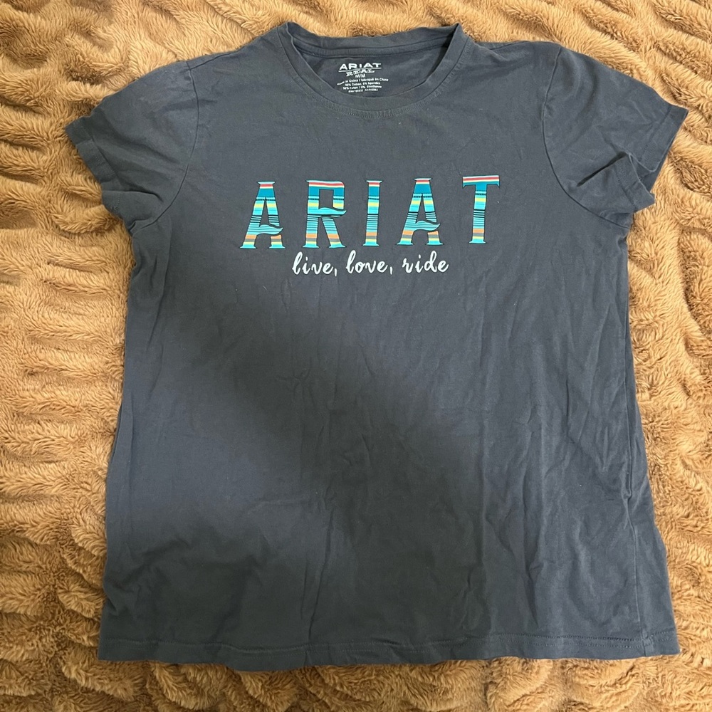 Grey Ariat Tee - Live. Love. Ride